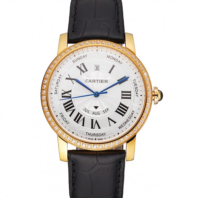 Svizzera Cartier Ballon Bleu GMT Silver Dial Rosa cassa e bracciale in oro